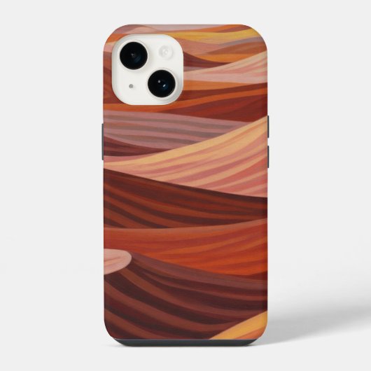 Warme Wüstenlandschaft - Landschaftliche Kunstdruc iPhone Hülle (Rückseite)