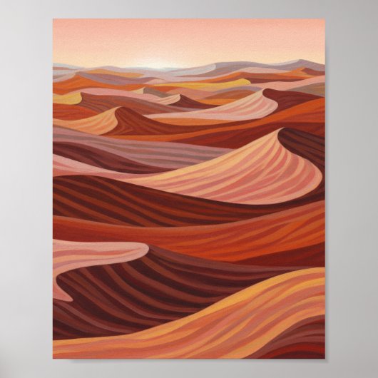 Warme Wüstenlandschaft - Landschaftliche Kunstdruc Poster (Vorne)