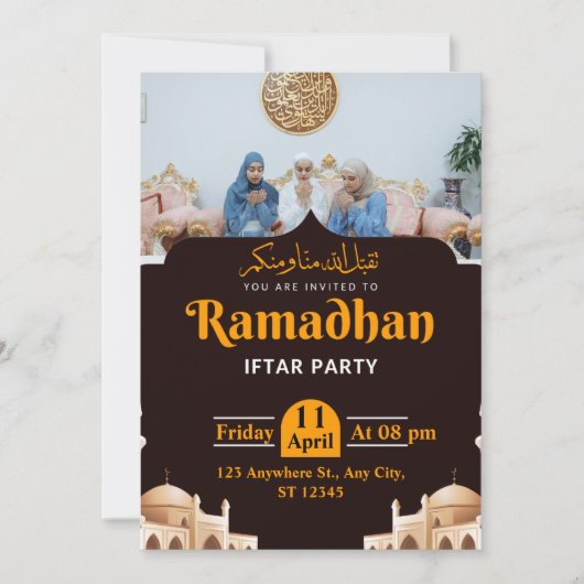 Warme Zusammengehörigkeit: Ein Ramadan-Iftar-Party Einladung (Vorderseite)