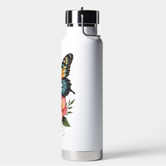 Wärmeflasche mit Schmetterling und Blumen Trinkflasche (Links)