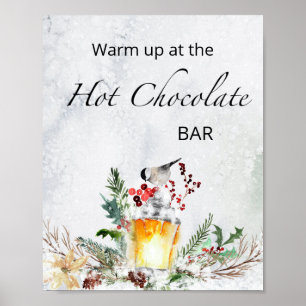 Wärmen Sie an der heißen Schokolade-Bar Poster