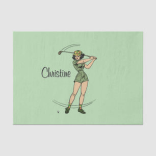 Wärmen Sie auf, um die persönliche Lady Golfer Gre Seidenpapier
