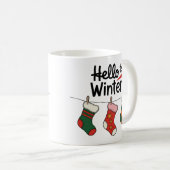 Wärmen Sie mit Ihrer bevorzugten Winter-Tasse auf Kaffeetasse (VorderseiteRechts)