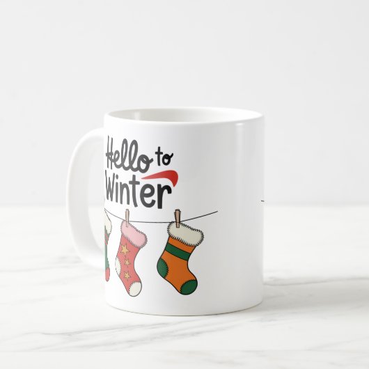 Wärmen Sie mit Ihrer bevorzugten Winter-Tasse auf Kaffeetasse (Vorderseite Links)
