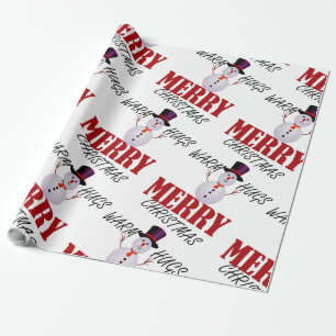 Wärmen Sie Umarmungs-frohe Weihnachten Geschenkpapier