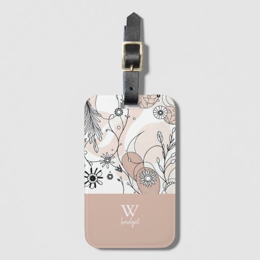 Warmer Abstrakter Boho Minimalistischer Stil Gepäckanhänger (Vorderseite Vertikal)