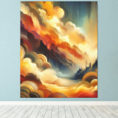 Warmer Abstrakter Pinsel Leinwanddruck (Insitu (Holzboden))