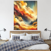 Warmer Abstrakter Pinsel Leinwanddruck (Insitu (Schlafzimmer))