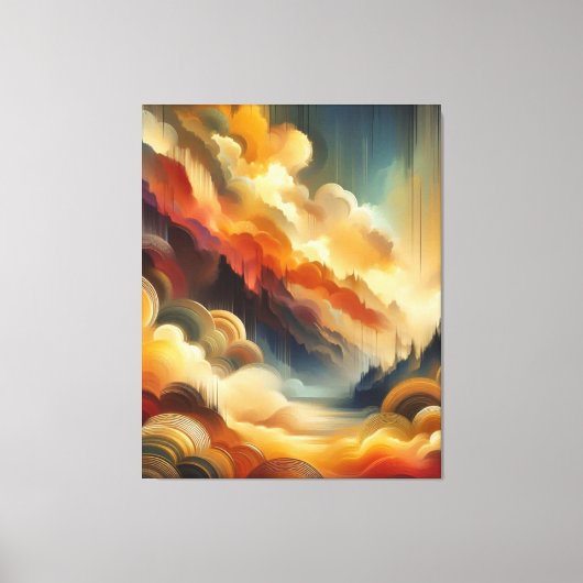 Warmer Abstrakter Pinsel Leinwanddruck (Vorderseite)