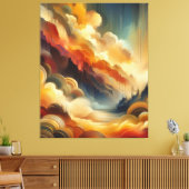 Warmer Abstrakter Pinsel Leinwanddruck (Insitu (Wohnzimmer))