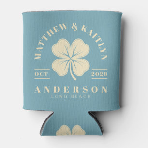 Warmer Aqua-Nachmittags-Irischer-Klee-Hochzeitswap Dosenkühler