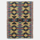 Warmer Aquamariner Aztec Wüstengoldschimmer Decke (Vorderseite Vertikal)