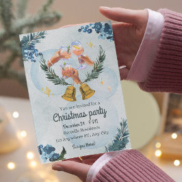 Warmer Aquarellurlaub Weihnachten Party Einladung