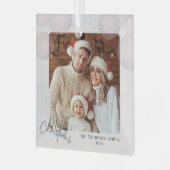 Warmer Aquarellurlaub Weihnachten Party Einladung Ornament Aus Glas (Vorderseite links)