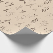 Warmer Beige-Braun Boho-Blattmuster Geschenkpapier (Ecke)