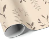 Warmer Beige-Braun Boho-Blattmuster Geschenkpapier (Rolleneckpunkt)
