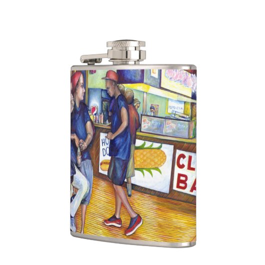 Warmer Bier, kalte Männer und ich bin heiß Flachmann (Links)