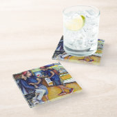 Warmer Bier, kalte Männer und ich bin heiß Glasuntersetzer (Schrägansicht)