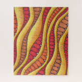Warmer Boho-Terrakotta-Organischer Wellenmuster Puzzle (Vertikal)