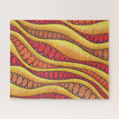 Warmer Boho-Terrakotta-Organischer Wellenmuster Puzzle (Horizontal)
