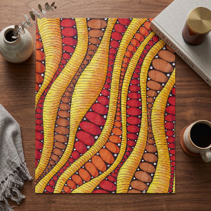 Warmer Boho-Terrakotta-Organischer Wellenmuster Puzzle