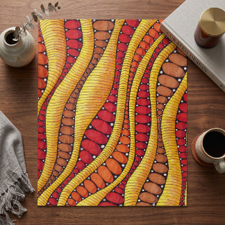 Warmer Boho-Terrakotta-Organischer Wellenmuster Puzzle