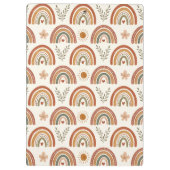 Warmer Boho-Wasserfarben-Regenbogen Klemmbrett (Rückseite)
