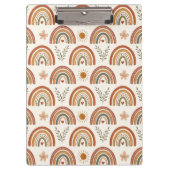 Warmer Boho-Wasserfarben-Regenbogen Klemmbrett (Vorderseite)