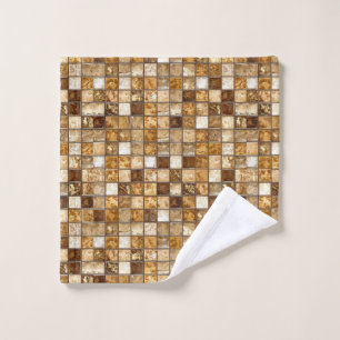 Warmer braun-beiger Mosaik-Quadrat-Fliesen abstrak Waschlappen