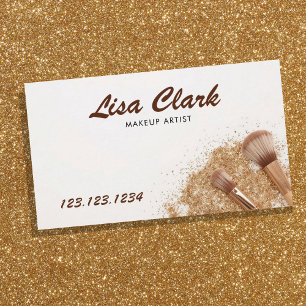 Warmer Bronzeglitter-Make-up-Pinsel Beauty-Artist Visitenkarte