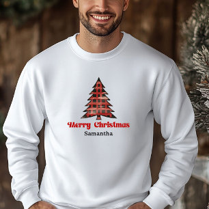 Warmer Buffalo-Plaid-Tannen-Weihnachtsbaum mit ind Hoodie