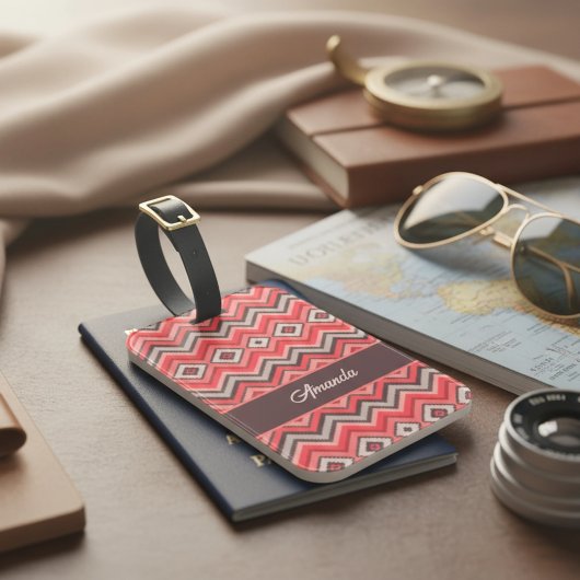Warmer Chevron Gepäckanhänger