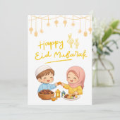 Warmer Eid-Feierdesign Feiertagskarte (Stehend Vorderseite)