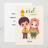 Warmer Eid-Feierdesign Feiertagskarte (Vorne/Hinten)