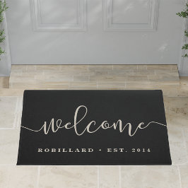 Warmer Empfang | Moderne Kalligrafie Personalisier Fußmatte