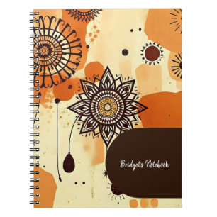 Warmer Erdbeben Mandala Rustikaler Herbst Notizblock