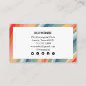 Warmer Erdreich-Regenbogen-Minimalistische Streife Visitenkarte (Rückseite)