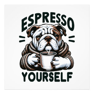 Warmer Espresso Bulldog - Gemütlicher Kaffee  Fotodruck