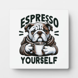 Warmer Espresso Bulldog - Gemütlicher Kaffee  Fotoplatte