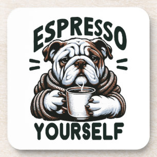 Warmer Espresso Bulldog - Gemütlicher Kaffee Getränkeuntersetzer