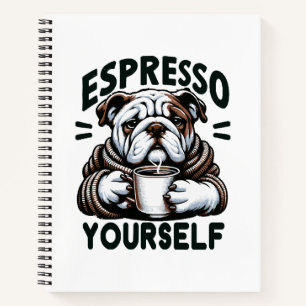 Warmer Espresso Bulldog - Gemütlicher Kaffee Notizblock
