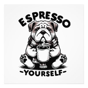 Warmer Espresso Bulldogge Fotodruck