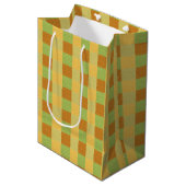 Warmer Fall Karo Kariert Mittlere Geschenktüte (Vorderseite Schrägansicht)