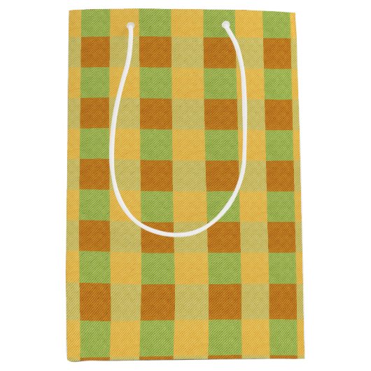 Warmer Fall Karo Kariert Mittlere Geschenktüte (Vorderseite)