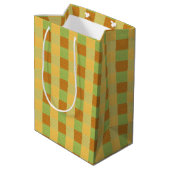 Warmer Fall Karo Kariert Mittlere Geschenktüte (Rückseite Schrägansicht)