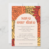 Warmer Farbengroßer Blumenbogen Save the Date Einladung (Vorderseite)
