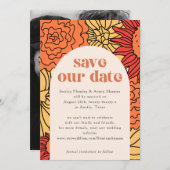 Warmer Farbengroßer Blumenbogen Save the Date Einladung (Vorne/Hinten)