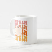 Warmer farbiger Fall Retro Pumpkin-Text Kaffeetasse (Vorderseite Links)