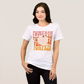 Warmer farbiger Fall Retro Pumpkin Text T - Shirt (Vorderseite voll)