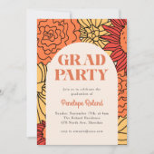 Warmer, farbiger großer Blumenbogen Einladung (Vorderseite)